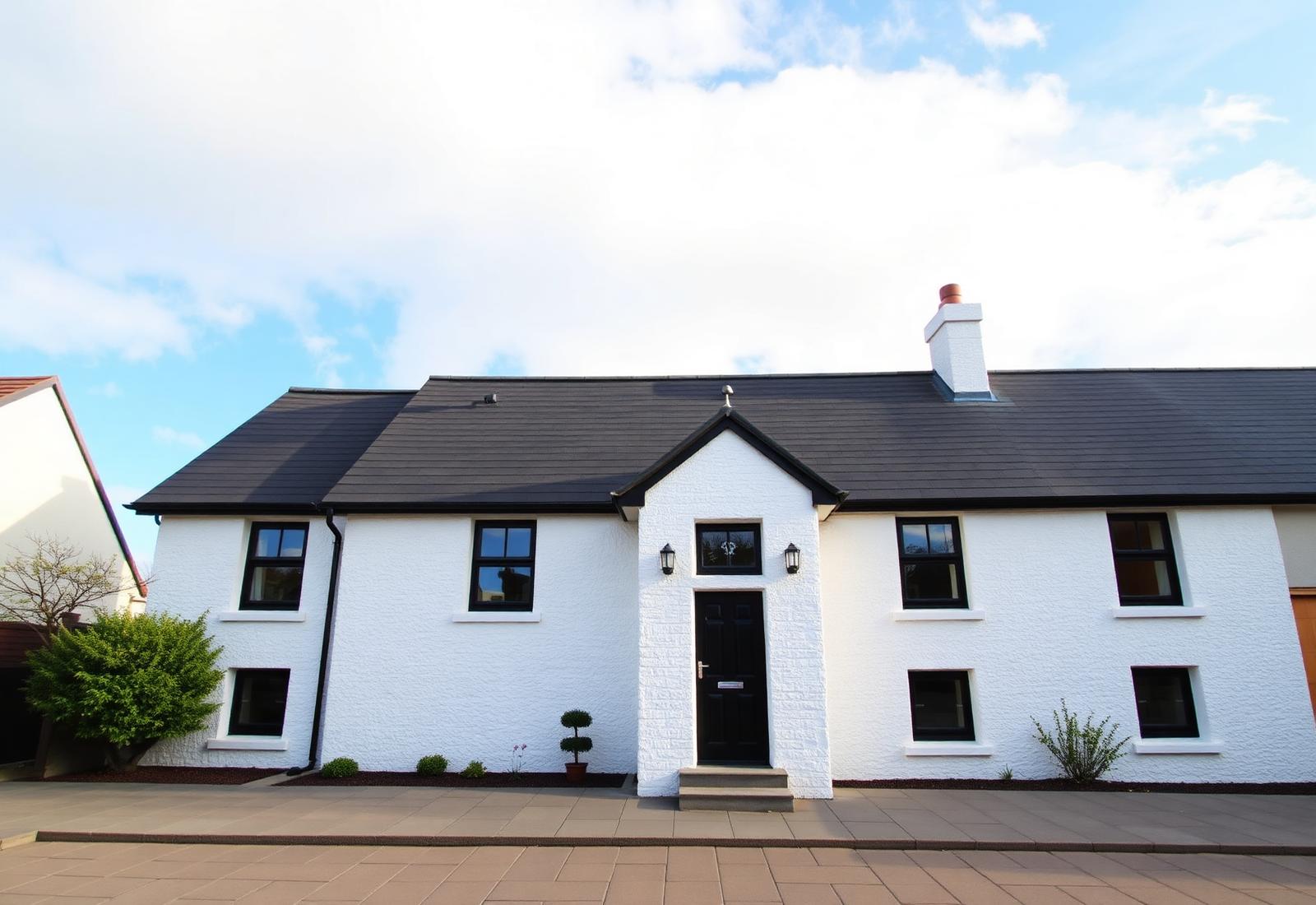 Freshly coated Scottish home